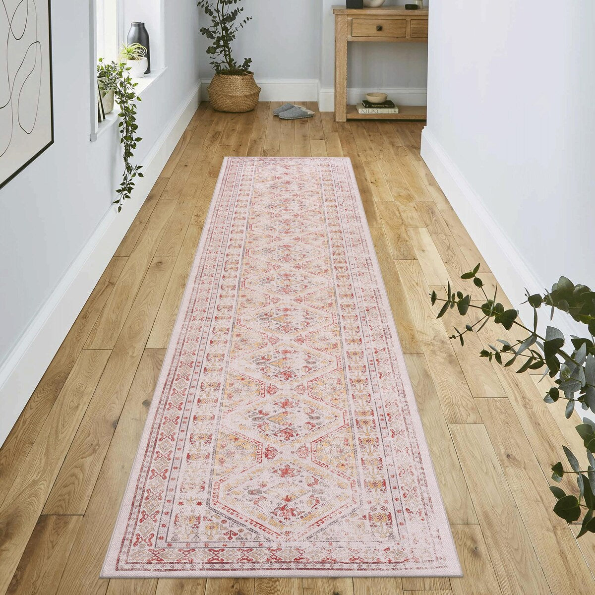 Washable 2'6"x10"' Area Rugs for Living Room Stain Resistant Carpet Vintage Rugs for Bedroom with Non Slip Backing Home Decor