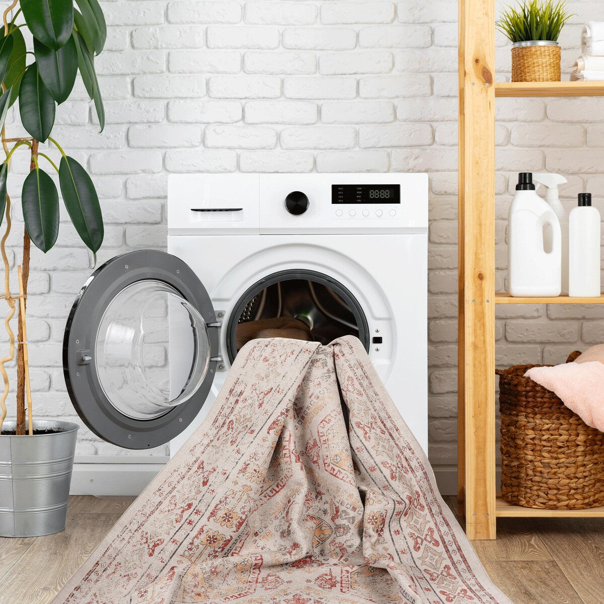 Washable 2'6"x10"' Area Rugs for Living Room Stain Resistant Carpet Vintage Rugs for Bedroom with Non Slip Backing Home Decor