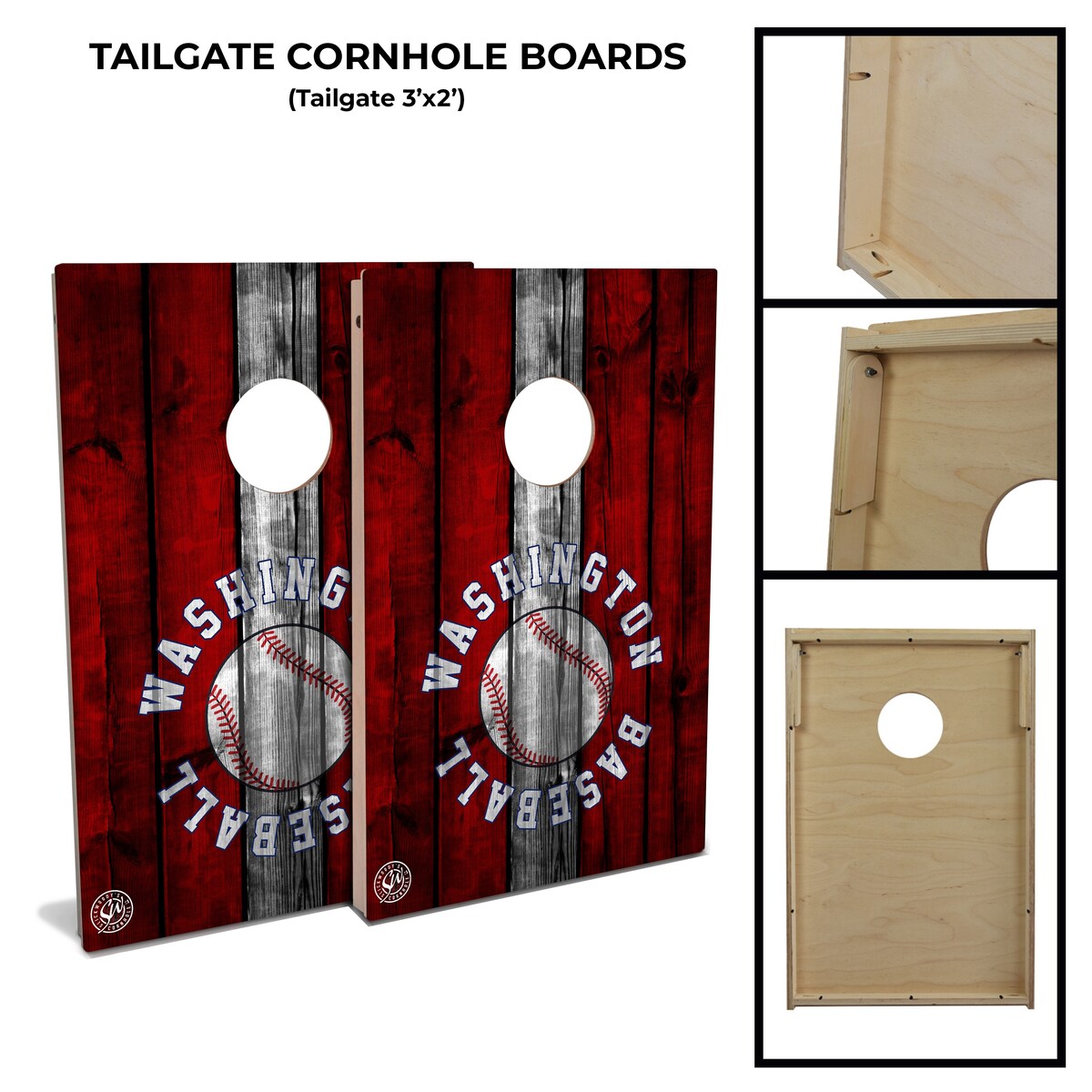 Washington Baseball Tailgate Cornhole Board Set (Includes 8 Bags) - N/A
