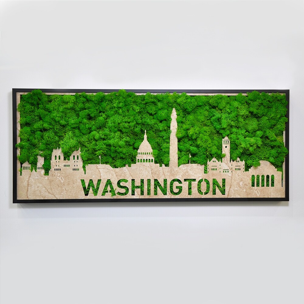 Washington Moss City Silhouette Metal Wall Art