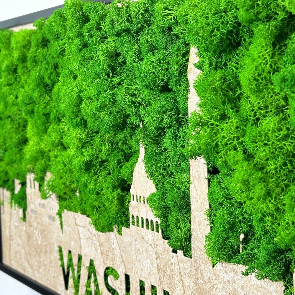 Washington Moss City Silhouette Metal Wall Art