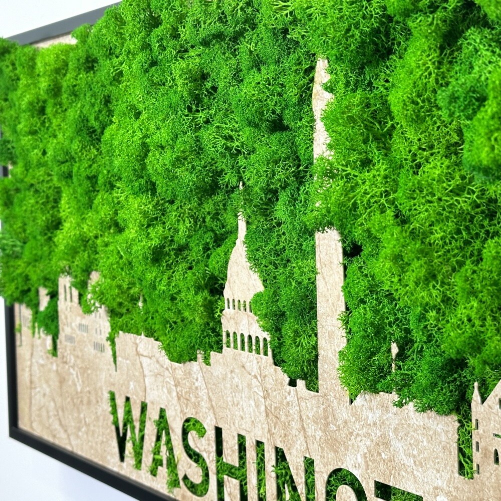 Washington Moss City Silhouette Metal Wall Art
