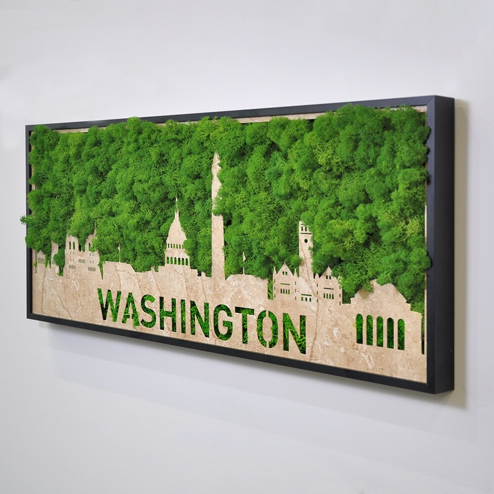 Washington Moss City Silhouette Metal Wall Art