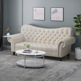 Wastacio Chesterfield Button-tufted Sofa by Christopher Knight Home - 34.00"D x 84.50"W x 37.50"H