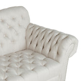 Wastacio Chesterfield Button-tufted Sofa by Christopher Knight Home - 34.00"D x 84.50"W x 37.50"H