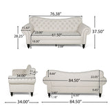 Wastacio Chesterfield Button-tufted Sofa by Christopher Knight Home - 34.00"D x 84.50"W x 37.50"H