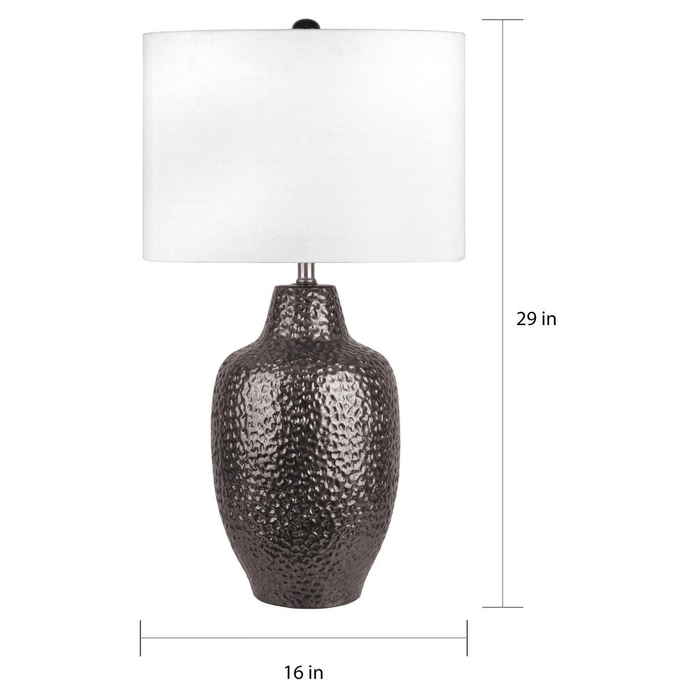Watch Hill 29'' Bella Ceramic Linen Shade Bronze Table Lamp - 16"W x 16"D x 29"H