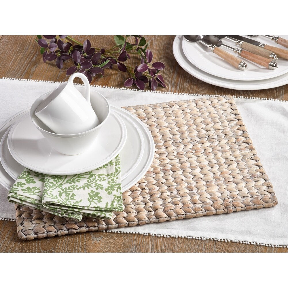 Water Hyacinth Placemats With Woven Design (Set of 4)