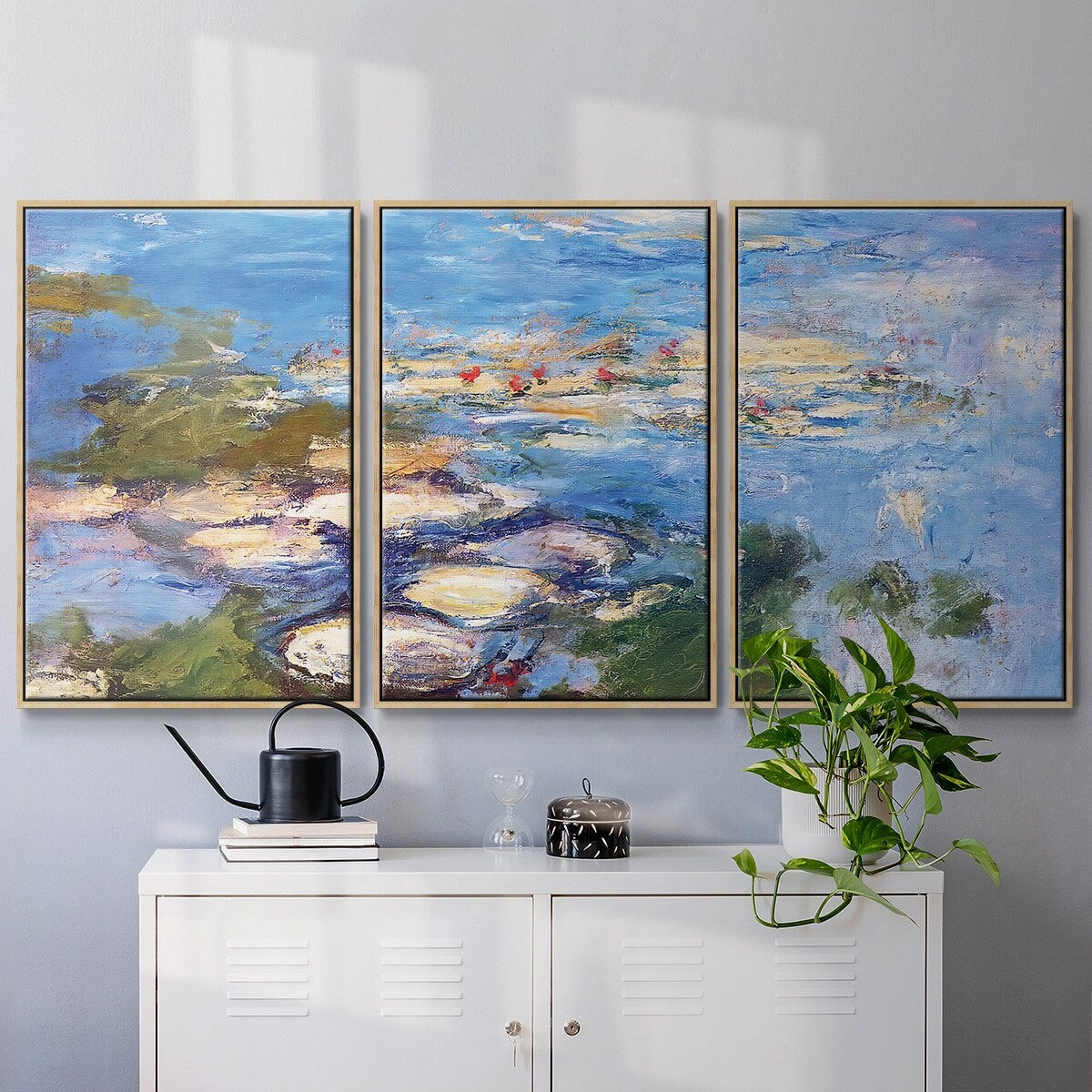 Water Lilies, 1917 - Multi Piece Framed Canvas