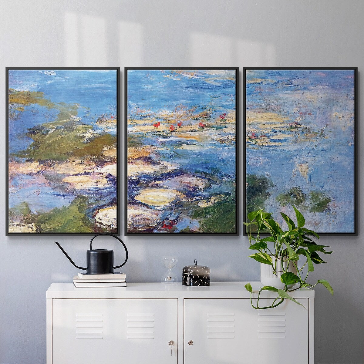 Water Lilies, 1917 - Multi Piece Framed Canvas