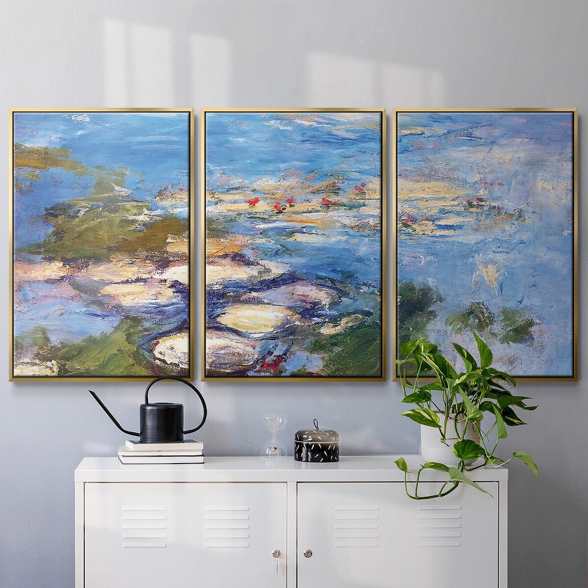 Water Lilies, 1917 - Multi Piece Framed Canvas