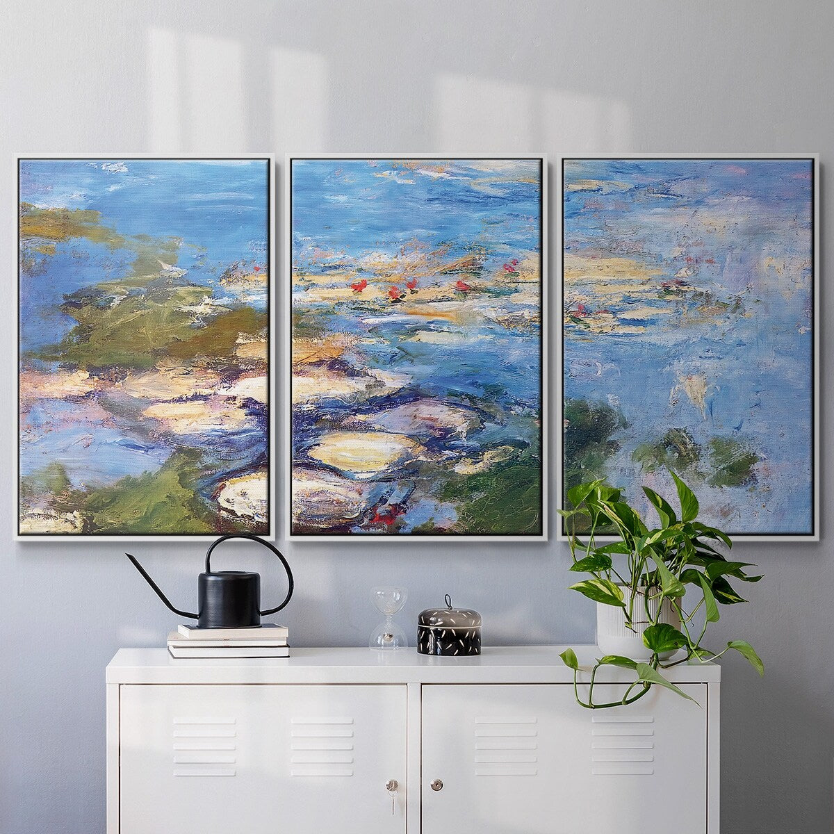 Water Lilies, 1917 - Multi Piece Framed Canvas