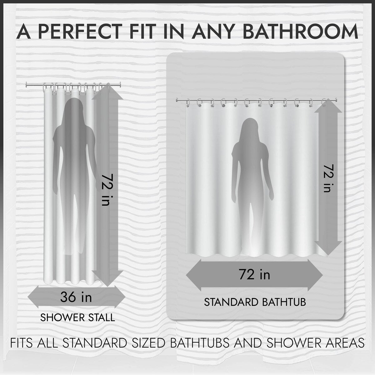 Water Repellent Shower Curtains - 72" x 72" Shower Curtain Liner Boho