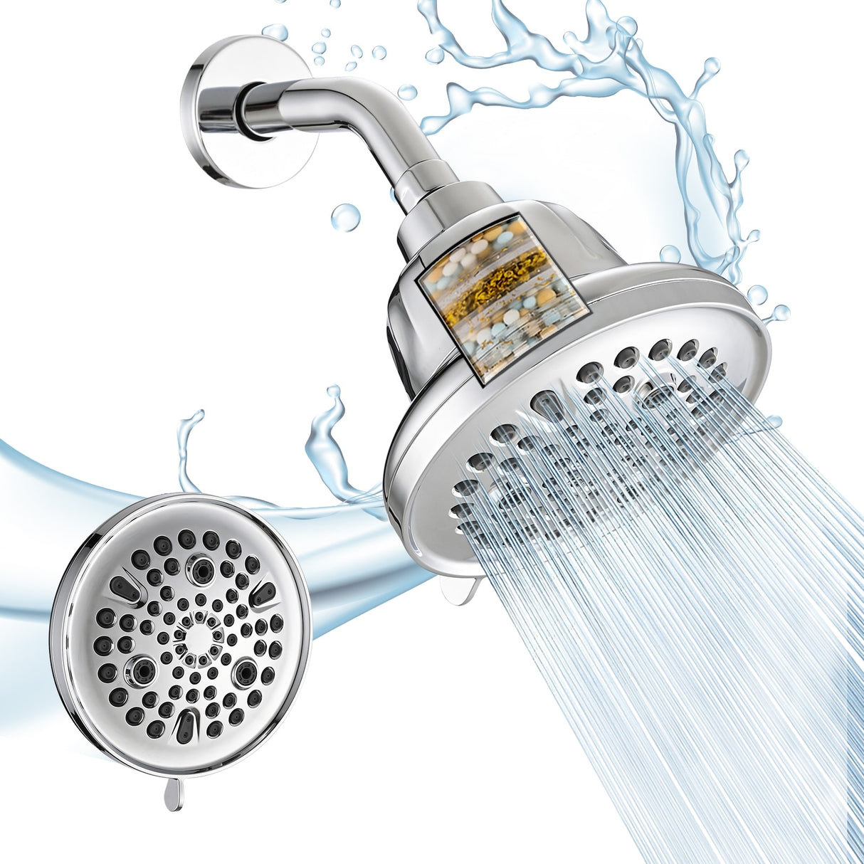 Water Softener Filter Fixed showerheads, 7 Spray Modes