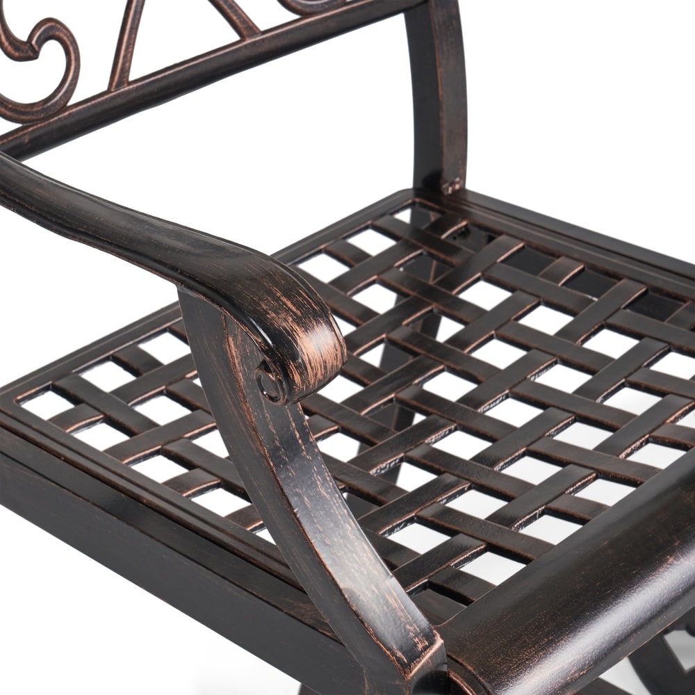 Waterbury Outdoor 26.75" Circular 3 Piece Aluminum Bar Height Set by Christopher Knight Home