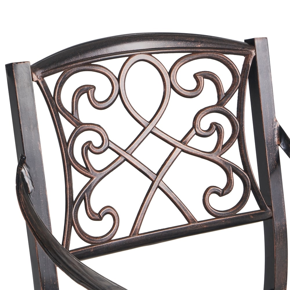 Waterbury Outdoor 26.75" Circular 3 Piece Aluminum Bar Height Set by Christopher Knight Home
