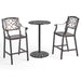 Waterbury Outdoor 26.75" Circular 3 Piece Aluminum Bar Height Set by Christopher Knight Home