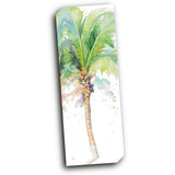 Watercolor Coconut Palm Panel 8x24 Gallery Wrapped Stretched Canvas