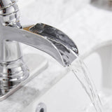 Waterfall Bathroom Faucet Single Handle Bathroon Sink Faucets One Hole Modern Basin Vanity Mixer Taps With Valve And Deck Plate