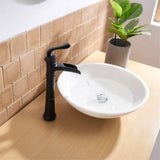 Waterfall Bathroom Vessel Sink Faucet With Drain Assembly Modern Single Hole Bathroom Vessel Faucets Single Handle Mixer Taps