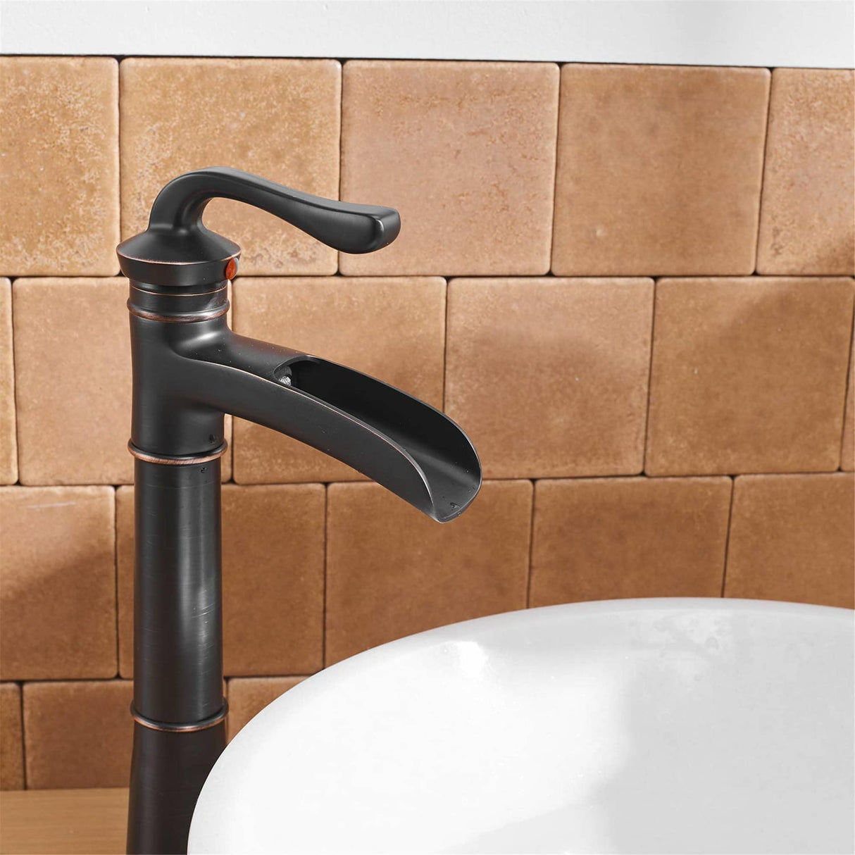 Waterfall Bathroom Vessel Sink Faucet With Drain Assembly Modern Single Hole Bathroom Vessel Faucets Single Handle Mixer Taps