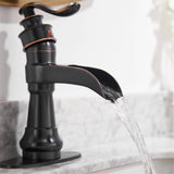 Waterfall Single Handle Bathroom Faucet With Drain Assembly Single Hole Bathroom Sink Faucets Modern Basin Vanity Mixer Taps