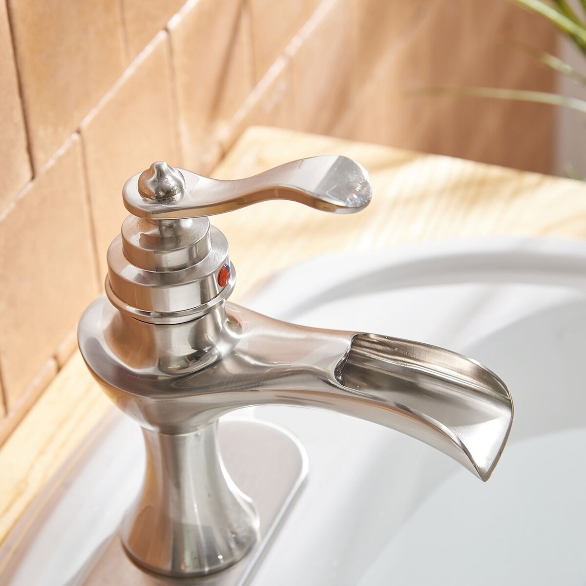 Waterfall Single Handle One Hole Bathroom Sink Faucet