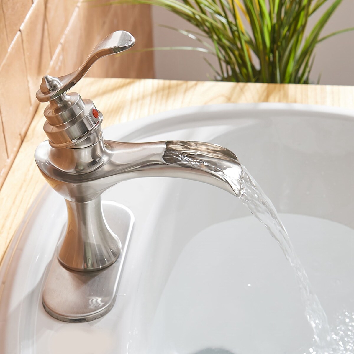 Waterfall Single Handle One Hole Bathroom Sink Faucet