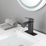 Waterfall Spout Bathroom Faucet,Single Handle Bathroom Vanity Sink Faucet - 2.36*7.16*4.92