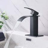 Waterfall Spout Bathroom Faucet,Single Handle Bathroom Vanity Sink Faucet - 2.36*7.16*4.92