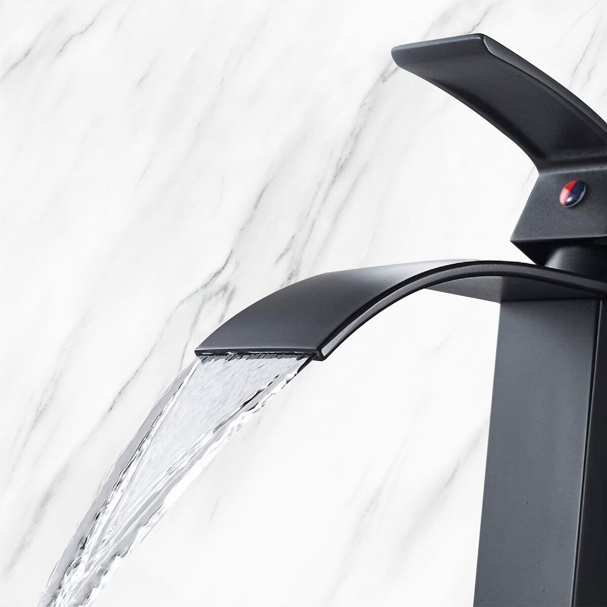 Waterfall Spout Bathroom Faucet,Single Handle Bathroom Vanity Sink Faucet - 2.36*7.16*4.92