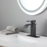 Waterfall Spout Bathroom Faucet,Single Handle Bathroom Vanity Sink Faucet - 2.36*7.16*4.92