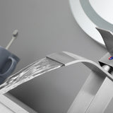 Waterfall Spout Bathroom Faucet,Single Handle Bathroom Vanity Sink Faucet - 2.36*7.16*4.92