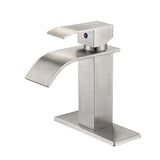 Waterfall Spout Bathroom Faucet,Single Handle Bathroom Vanity Sink Faucet - 2.36*7.16*4.92