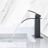 Waterfall Spout Bathroom Faucet,Single Handle Bathroom Vanity Sink Faucet - 2.36*7.16*4.92