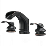 Waterfall Widespread Bathroom Faucet Double Hanlde 8 Inch Bathroom Sink Faucets 3 Hole Modern Basin Vanity Mixer Tap With Valve