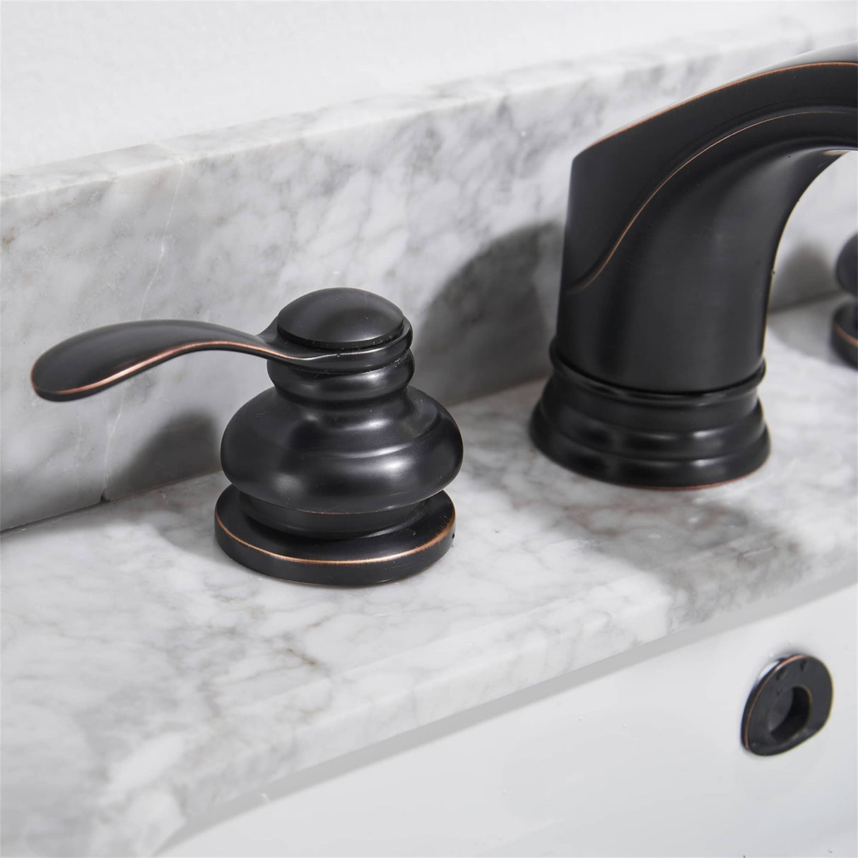 Waterfall Widespread Bathroom Faucet Double Hanlde 8 Inch Bathroom Sink Faucets 3 Hole Modern Basin Vanity Mixer Tap With Valve