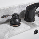 Waterfall Widespread Bathroom Faucet Double Hanlde 8 Inch Bathroom Sink Faucets 3 Hole Modern Basin Vanity Mixer Tap With Valve