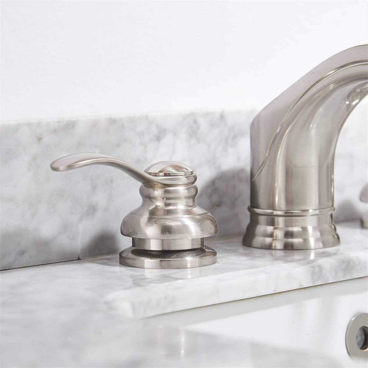 Waterfall Widespread Bathroom Faucet Double Hanlde 8 Inch Bathroom Sink Faucets 3 Hole Modern Basin Vanity Mixer Tap With Valve