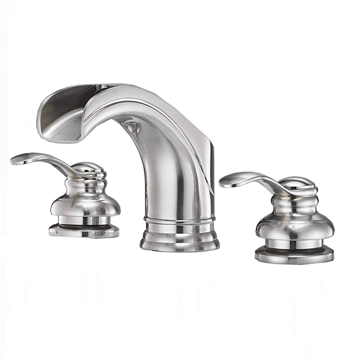 Waterfall Widespread Bathroom Faucet Double Hanlde 8 Inch Bathroom Sink Faucets 3 Hole Modern Basin Vanity Mixer Tap With Valve