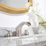 Waterfall Widespread Bathroom Faucet Double Hanlde 8 Inch Bathroom Sink Faucets 3 Hole Modern Basin Vanity Mixer Tap With Valve