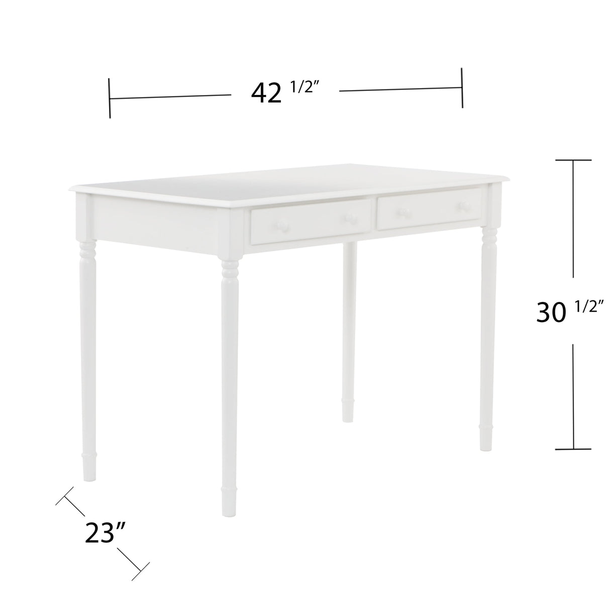 SEI Furniture Waterfront 2-drawer White Writing Desk