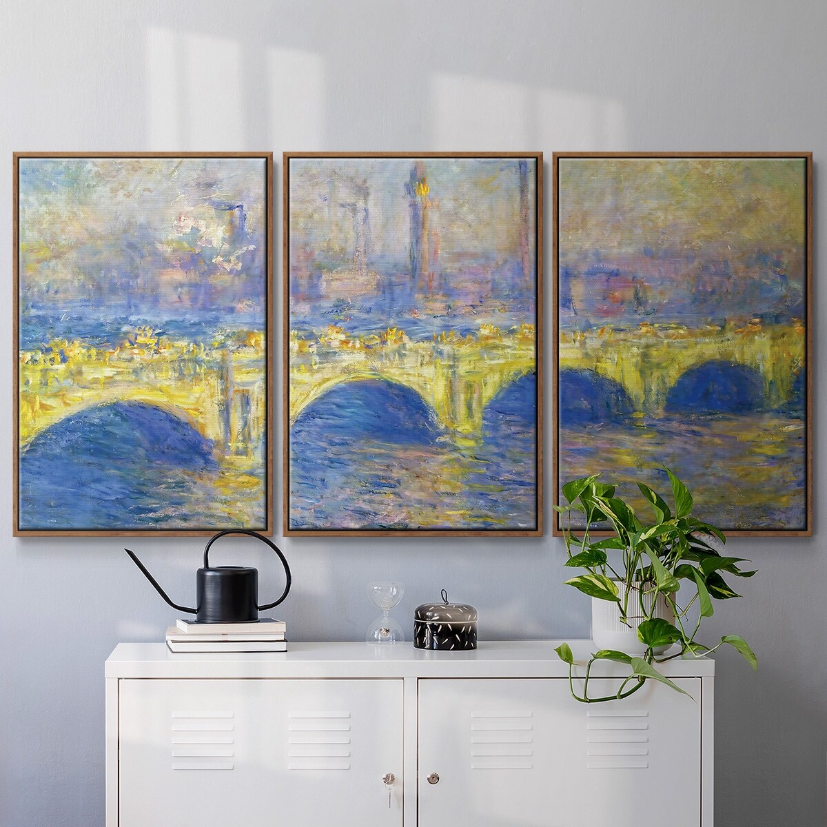 Waterloo Bridge, Sunlight Effect, 1903 02 - Multi Piece Framed Canvas