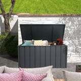 Waterproof 100/120/150/160-Gallon Outdoor Deck Box for Patio Storage