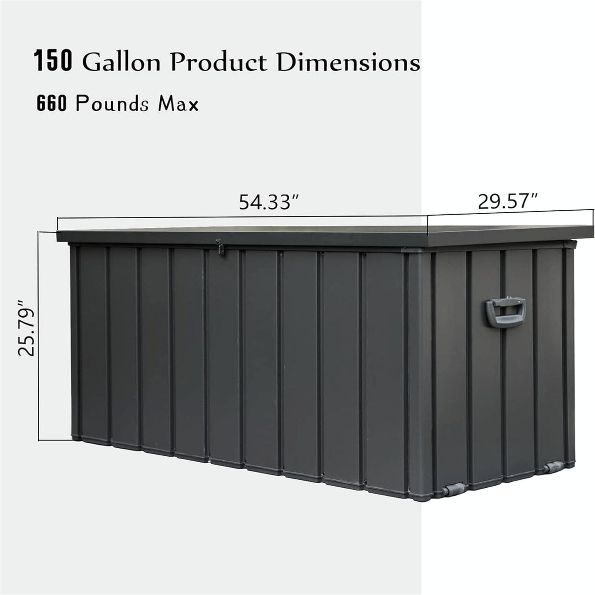 Waterproof 100/120/150/160-Gallon Outdoor Deck Box for Patio Storage