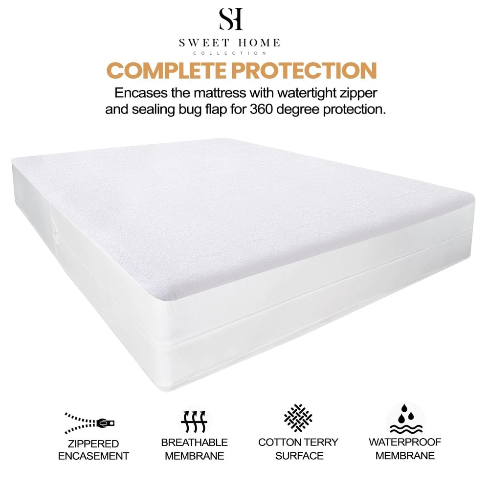 Waterproof Bed Bug Proof Cotton Terry Mattress Encasement Protector