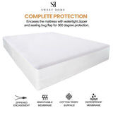 Waterproof Bed Bug Proof Cotton Terry Mattress Encasement Protector