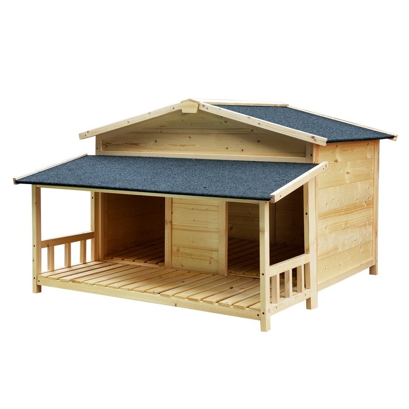 Waterproof Dog Houses for Small Medium Large Dogs Outdoor & Indoor, Wooden Puppy Shelter Large Doghouse with Porch