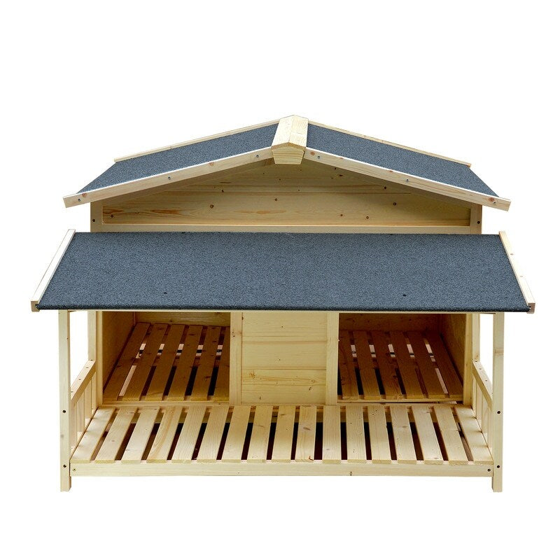 Waterproof Dog Houses for Small Medium Large Dogs Outdoor & Indoor, Wooden Puppy Shelter Large Doghouse with Porch