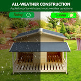 Waterproof Dog Houses for Small Medium Large Dogs Outdoor & Indoor, Wooden Puppy Shelter Large Doghouse with Porch